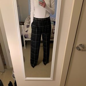 Theory Pleated Wool Wide-Leg Trousers